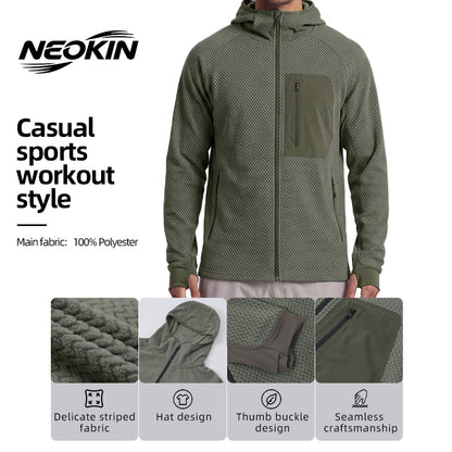 NEOKIN Men's Full Zip Fleece Jacket Manufacturer | 280G Warm Hooded Sports Jacket