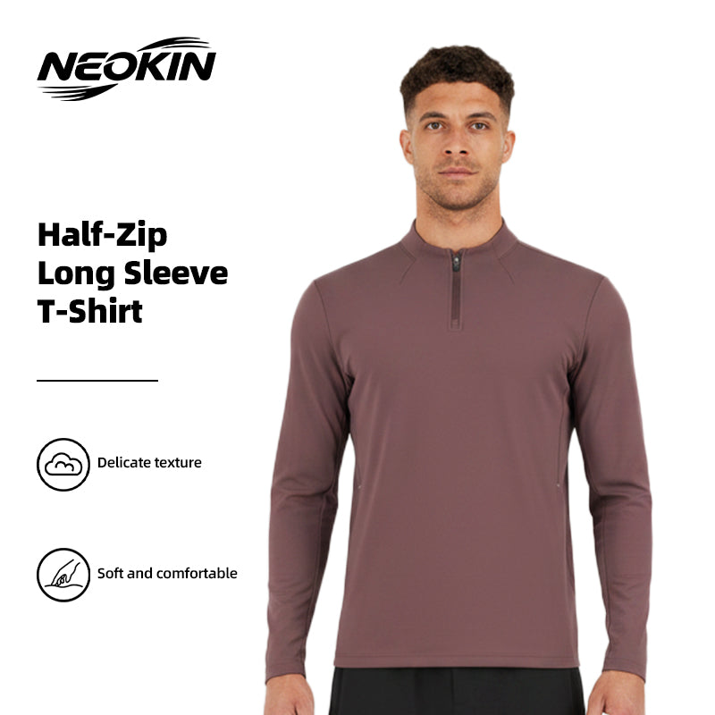 NEOKIN Men's Quarter Zip Sports Shirt Manufacturer | Men's Brushed Long Sleeve Training Top