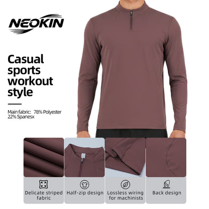 NEOKIN Men's Quarter Zip Sports Shirt Manufacturer | Men's Brushed Long Sleeve Training Top