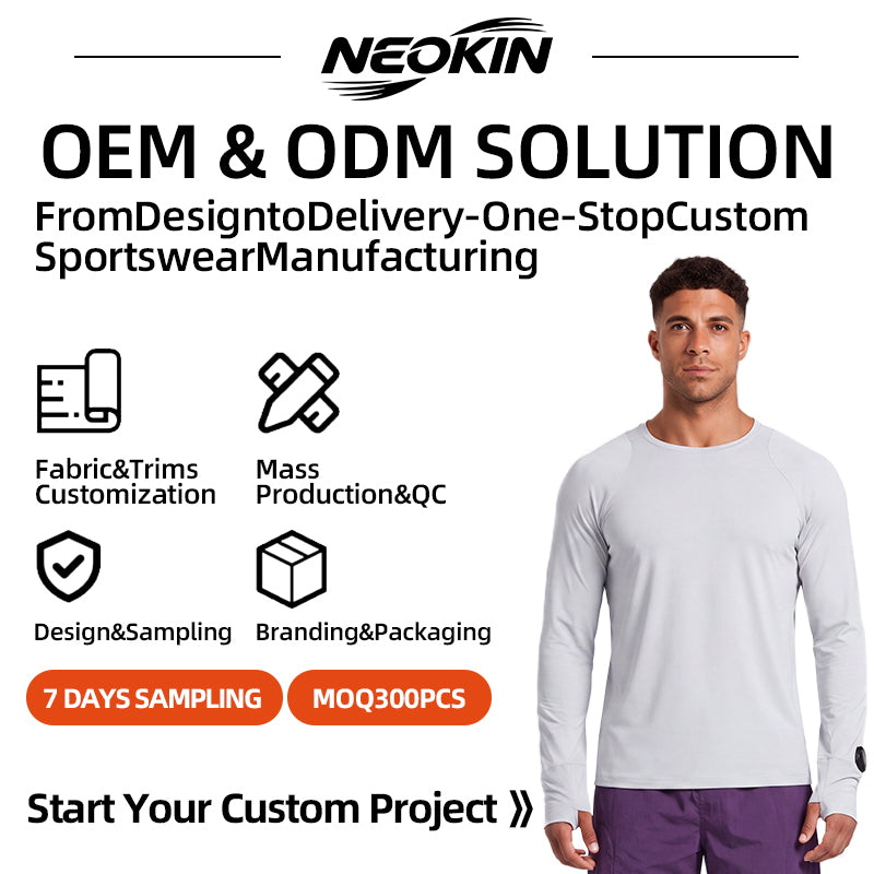 NEOKIN Men's Lightweight Long Sleeve Running Shirt Manufacturer | High Stretch Training Top