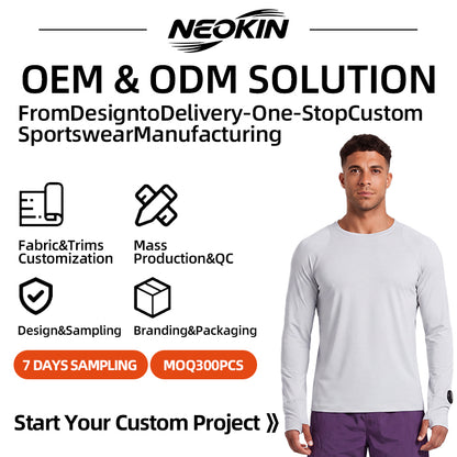 NEOKIN Men's Lightweight Long Sleeve Running Shirt Manufacturer | High Stretch Training Top