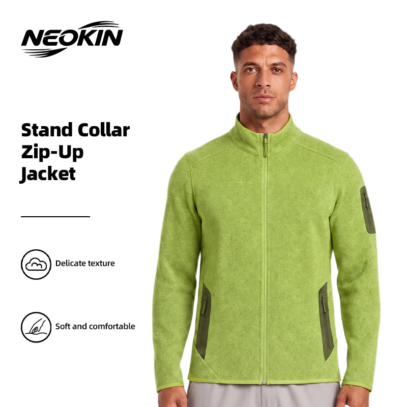 NEOKIN Men's Stand Collar Fleece Jacket Manufacturer | Warm Full Zip Training Jacket