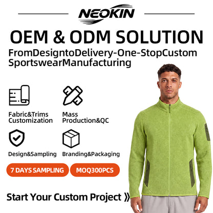 NEOKIN Men's Stand Collar Fleece Jacket Manufacturer | Warm Full Zip Training Jacket