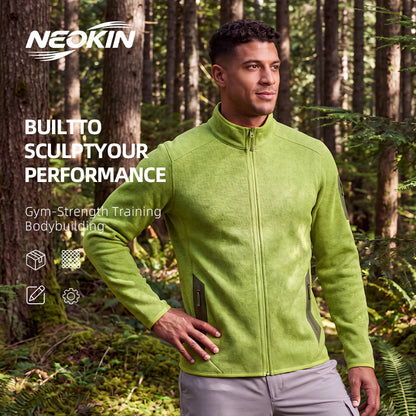 NEOKIN Men's Stand Collar Fleece Jacket Manufacturer | Warm Full Zip Training Jacket