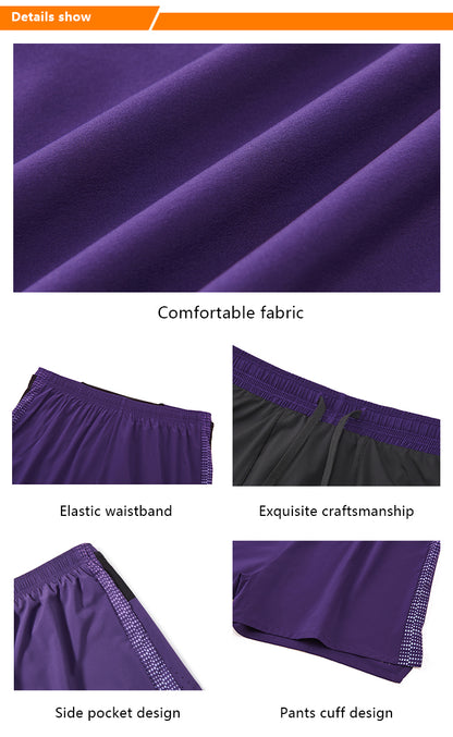 Custom Men’s 2-in-1 Athletic Shorts with Quick-Dry Outer Layer and Compression Liner