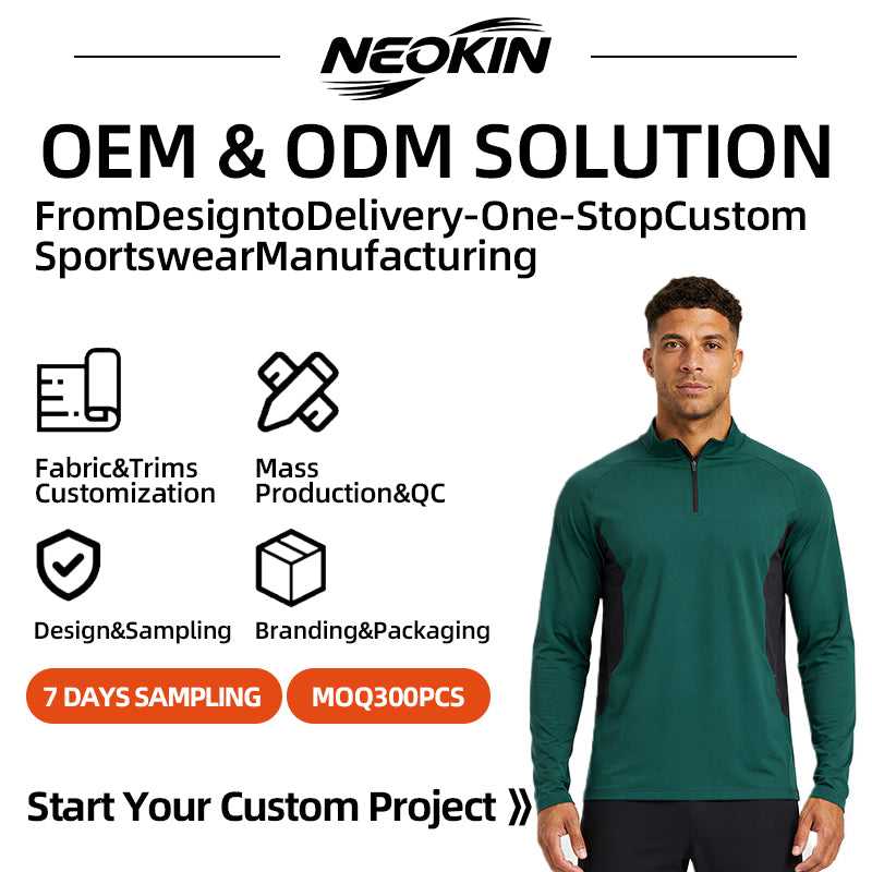 NEOKIN Men's Quarter Zip Training Top Manufacturer | 235G Warm Stretch Sports Shirt