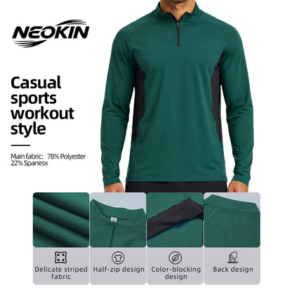 NEOKIN Men's Quarter Zip Training Top Manufacturer | 235G Warm Stretch Sports Shirt