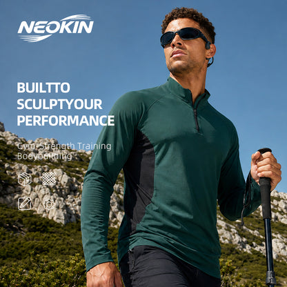 NEOKIN Men's Quarter Zip Training Top Manufacturer | 235G Warm Stretch Sports Shirt